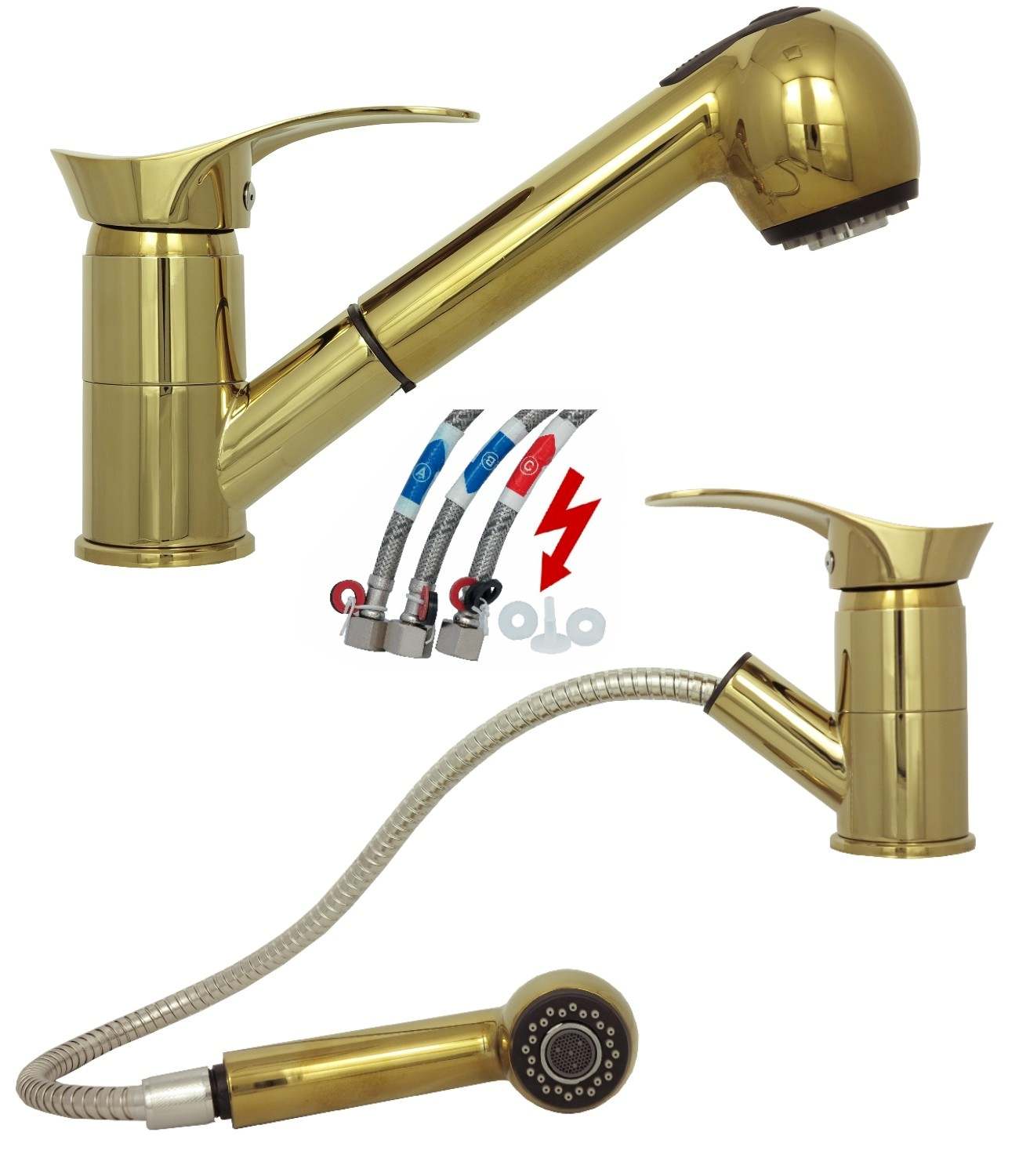 Niederdruck Spültischarmatur Küchenarmatur Waschbecken Wasserhahn Armatur Gold | eBay