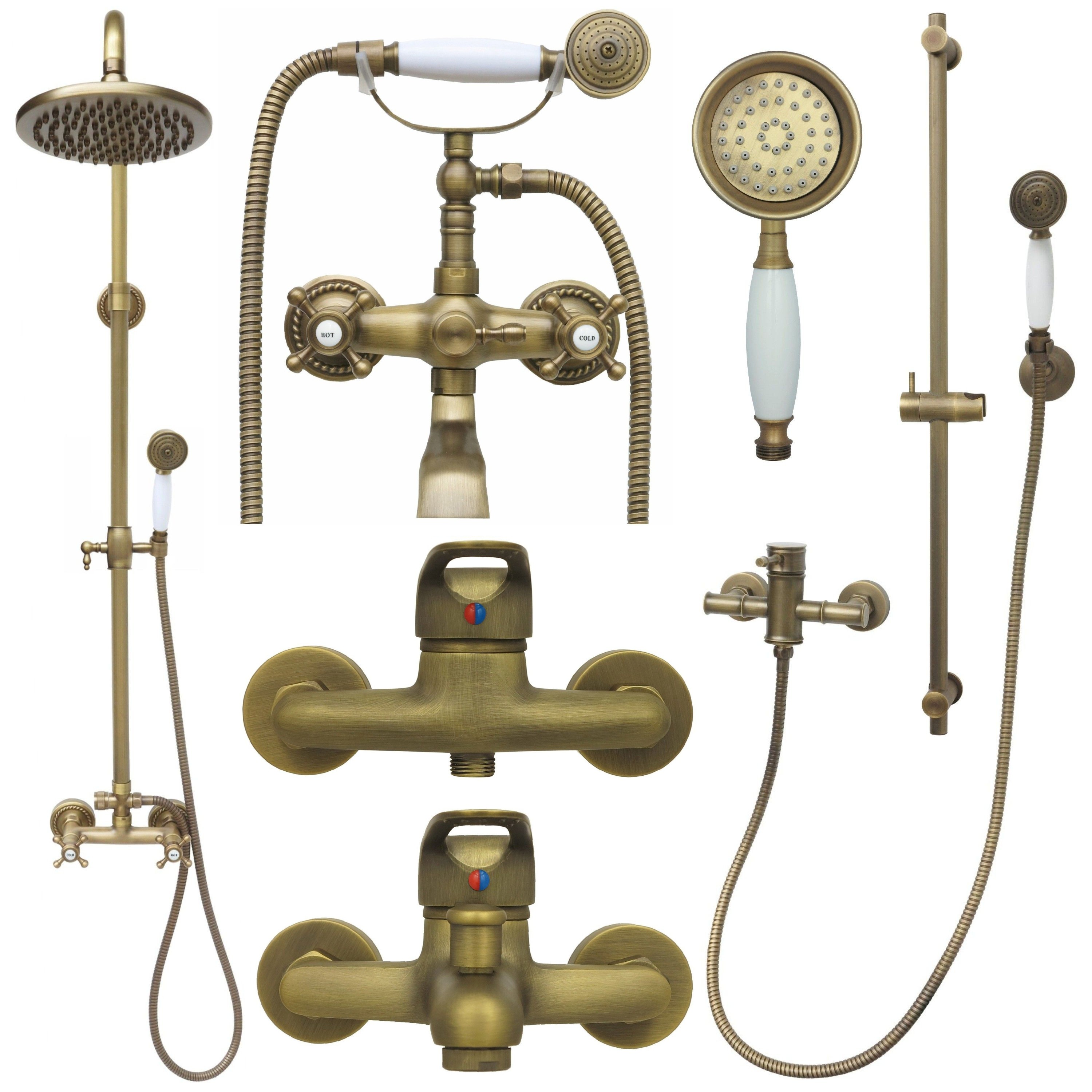 Duschset Antik Regendusche Duschsystem Armatur Handbrause Retro