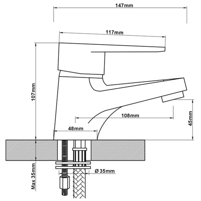 Waschbecken Wasserhahn Armatur Einhebelmischer Mischbatterie Waschtisch