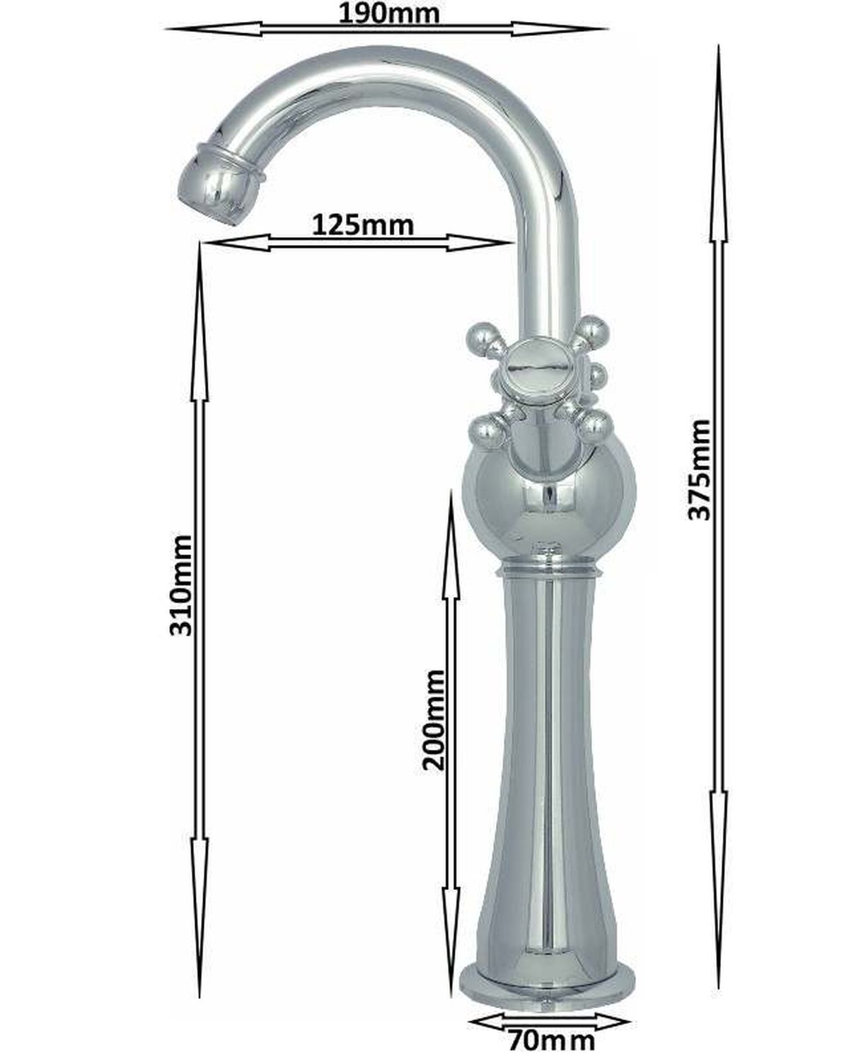 Waschschale Waschbecken Waschtisch Kreuz Zwei Griff Hohe Armatur Retro